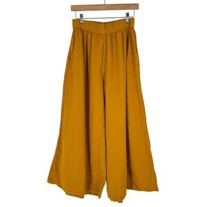 New Mexicali Blues Women's Mustard Yellow Wide Leg Pants L XL Palazzo Flowy